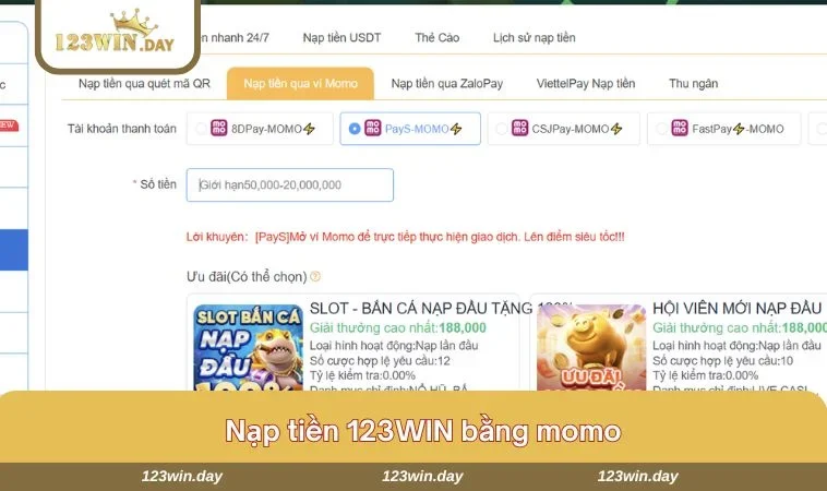 Nạp Tiền 123WIN Hướng Dẫn Chi Tiết Cho Mọi Bet Thủ 668 Momo là một trong các loại ví điện tử được sử dụng nhiều nhất